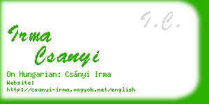 irma csanyi business card
