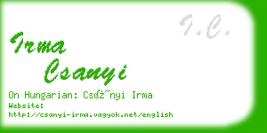 irma csanyi business card